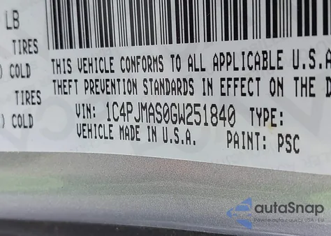 2016 Jeep Cherokee Sport из США, поврежденный, VIN 1C4PJMAS0GW251840